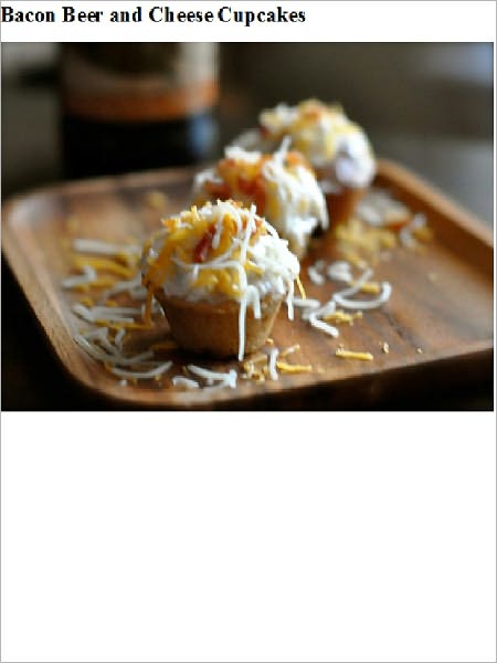 Bacon Beer and Cheese Cupcakes