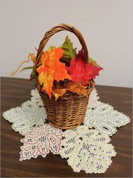 Instruction on how to make a Battenburg Doily Lace Leaves Pattern