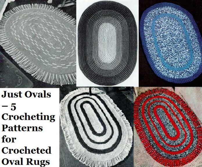 Just Ovals – 5 Crocheting Patterns for Crocheted Oval Rugs