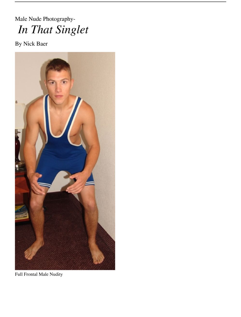 Male Nude Photography- In That Singlet