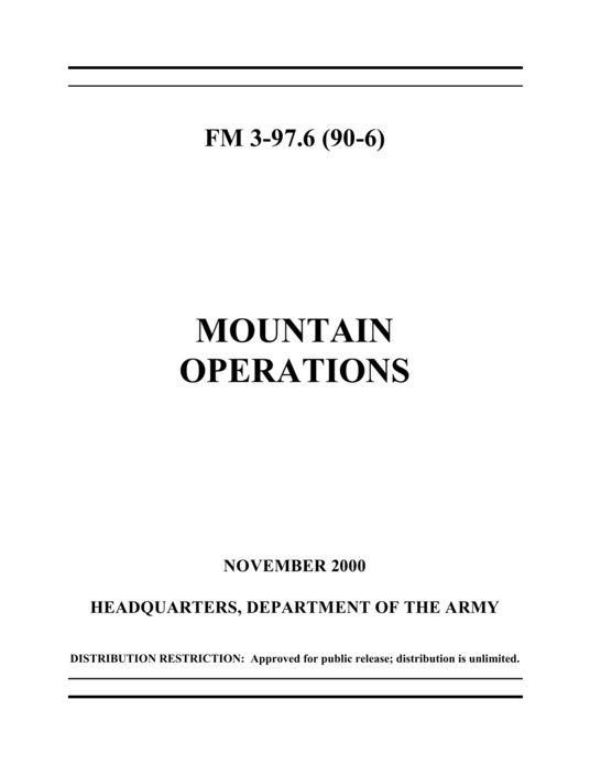 Mountain Operations Field Manual FM 3-97.6 (90-6)
