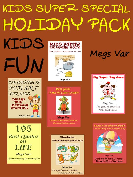 Kids Super Special Holiday Pack : Kids Quotes Stories Dogs Drawing Books Pack