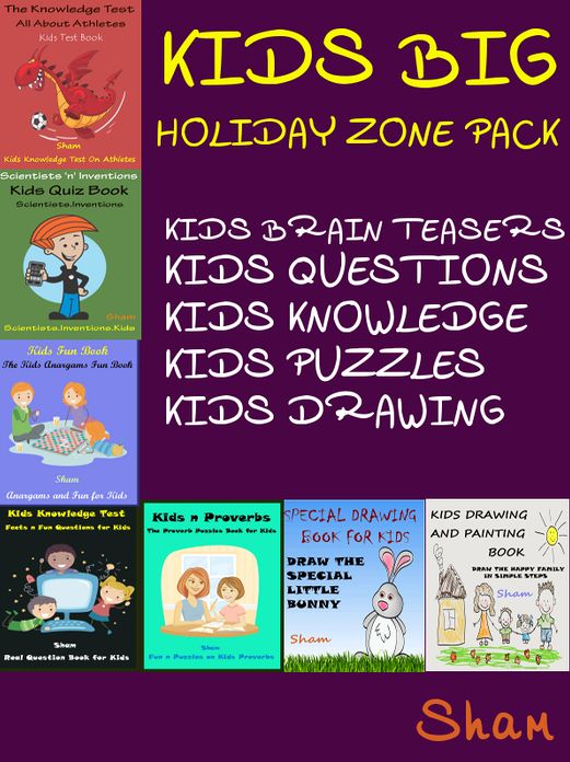 Kids Big Holiday Zone Pack : Kids Brain Teasers Kids Questions Kids Puzzles Kids Drawing Books For Christmas