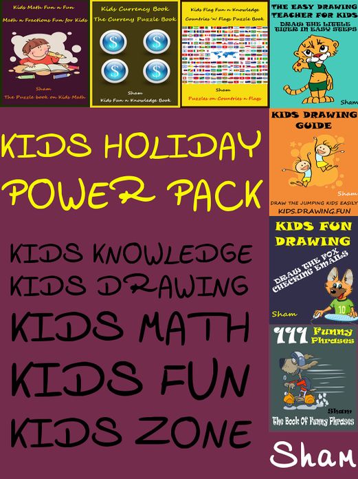 Kids Holiday Power Pack : Kids Knowledge Kids Math Kids Drawing Books Pack For Christmas
