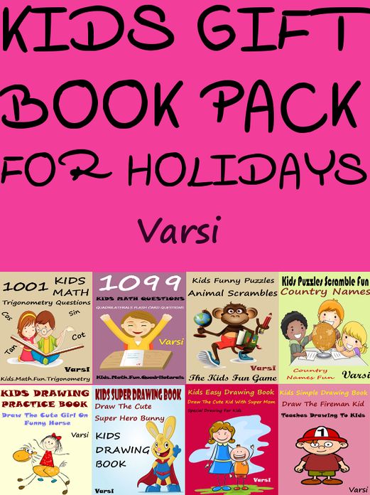 Kids Gift Book Pack For Holidays : Kids Math Questions Kids Scrambles Kids Puzzles Kids Drawing Books Pack