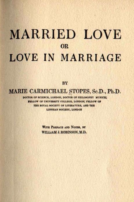 MARRIED LOVE OR LOVE IN MARRIAGE