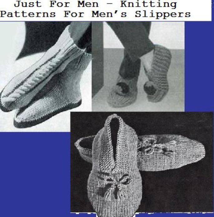 Just For Men – Knitting Patterns For Men’s Slippers