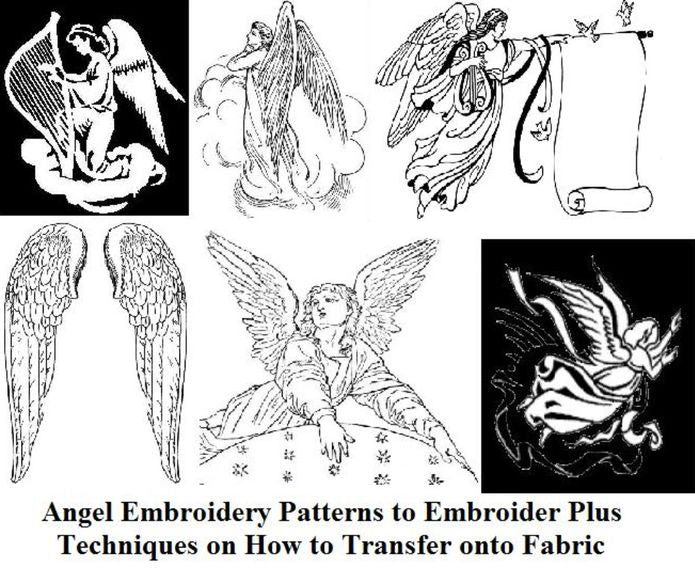 Angel Embroidery Patterns to Embroider Plus Techniques on How to Transfer onto Fabric