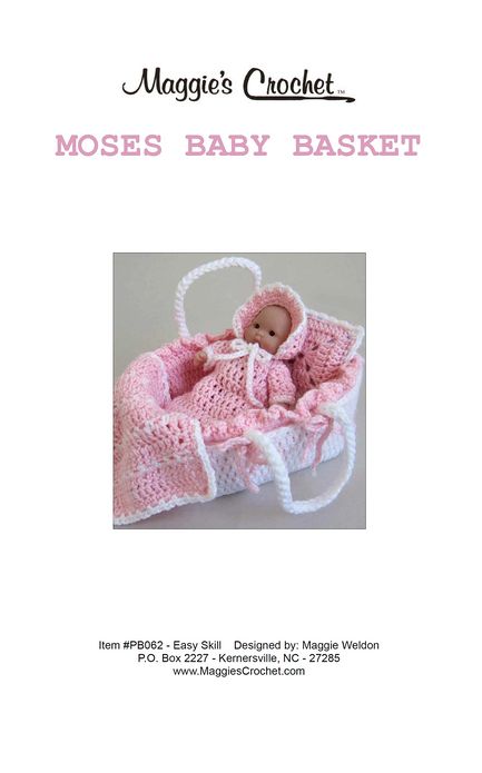 PB062 Moses Basket Baby Crochet Pattern