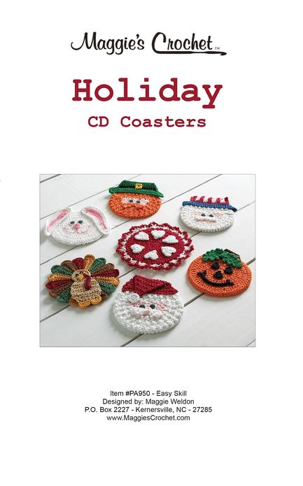PA950 Holiday CD Coaster Crochet Patterns