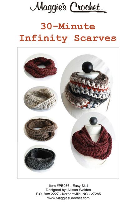 PB086 30-Minute Infinity Scarves Crochet Patterns