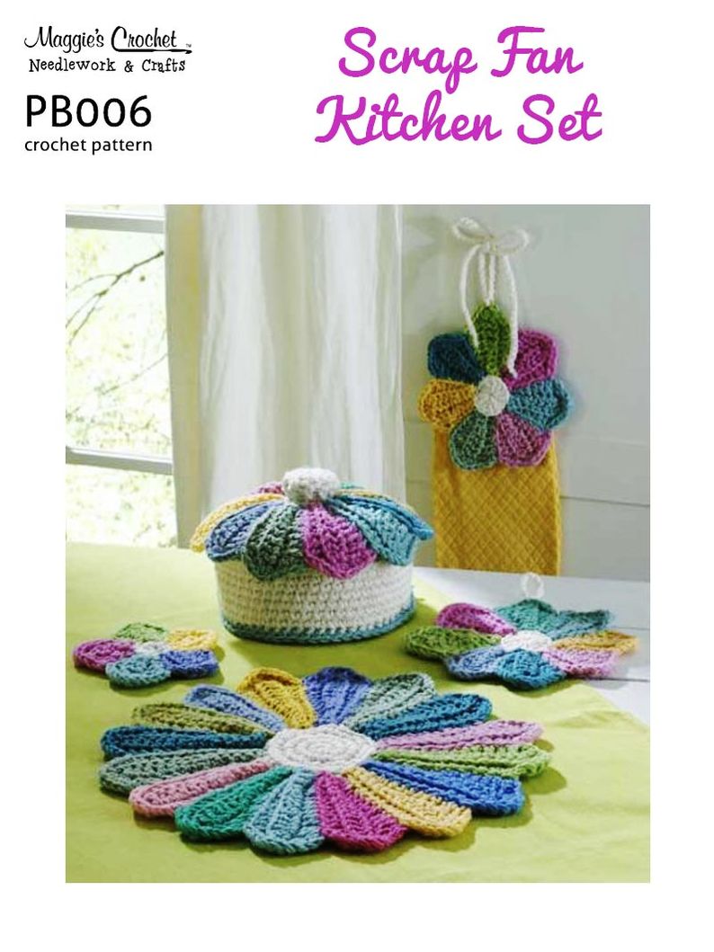 PB006-R Scrap Fan Kitchen Set Crochet Pattern