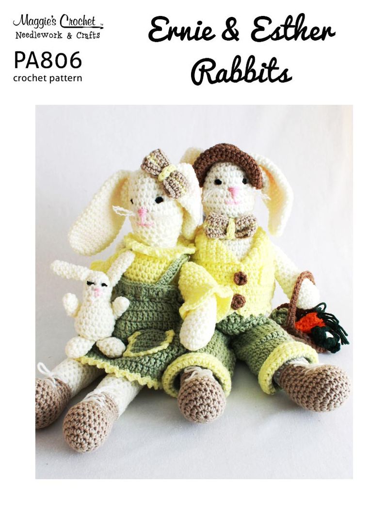 PA806-R Esther Ernie Rabbits Crochet Pattern