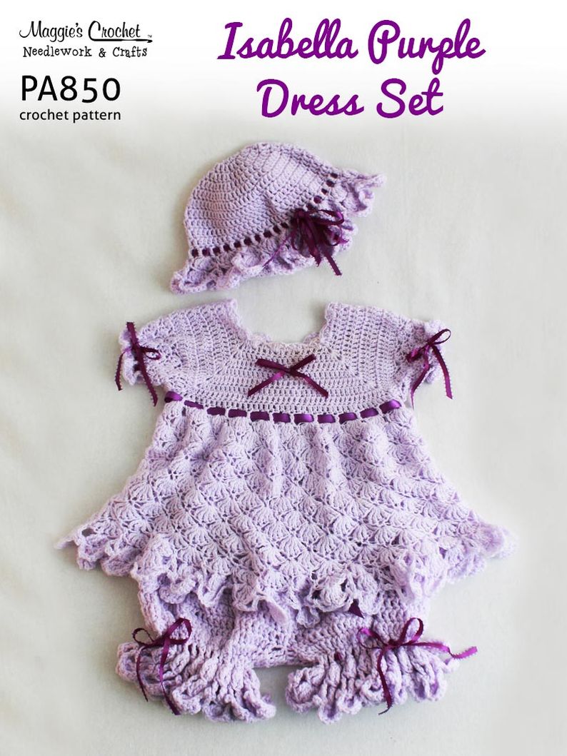 PA850-R Isabella Purple Dress Crochet Pattern