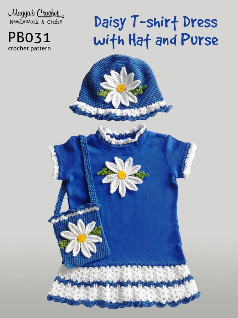 PB031-R Daisy T-shirt Dress Crochet Pattern