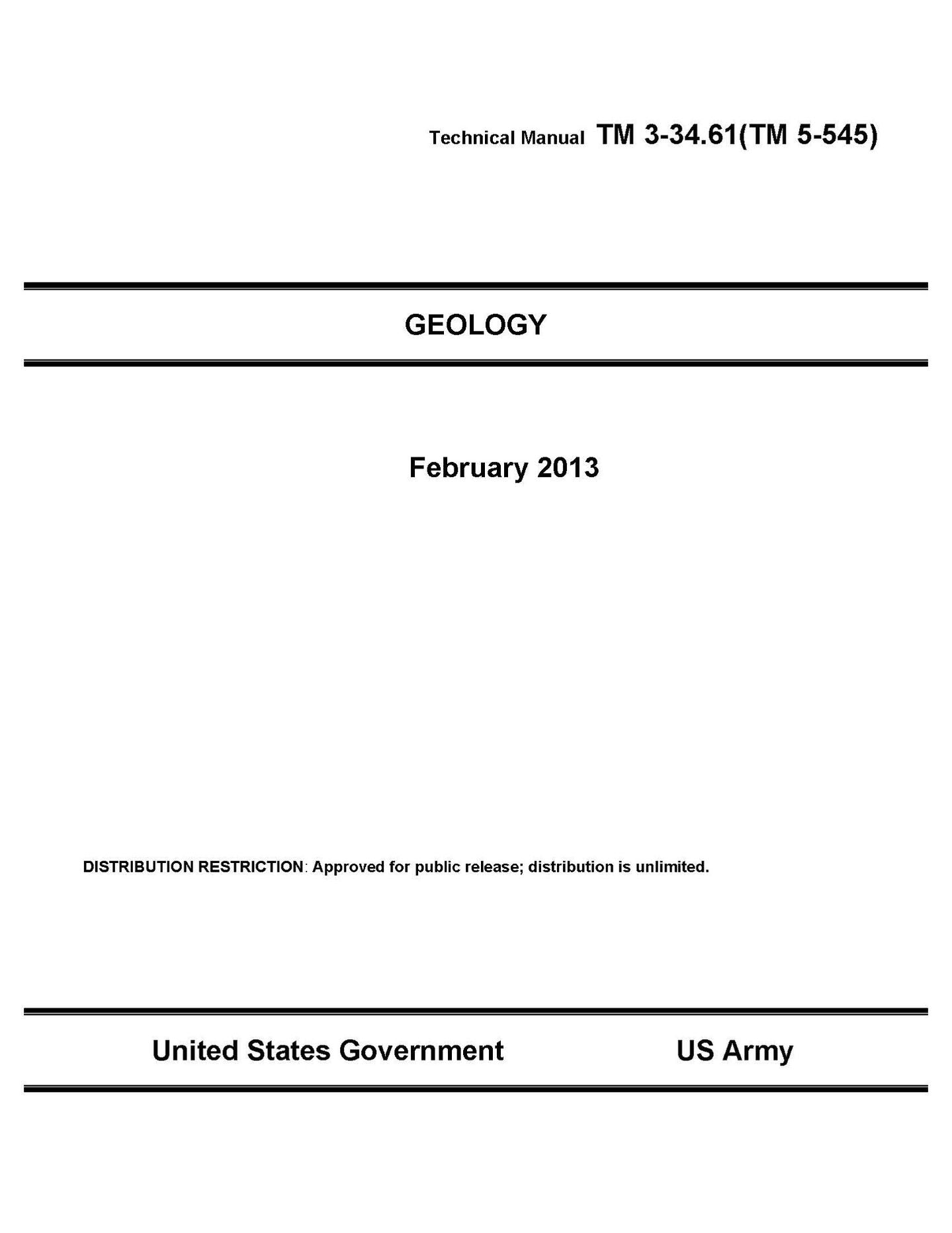 Technical Manual TM 3-34.61 (TM 5-545) Geology February 2013