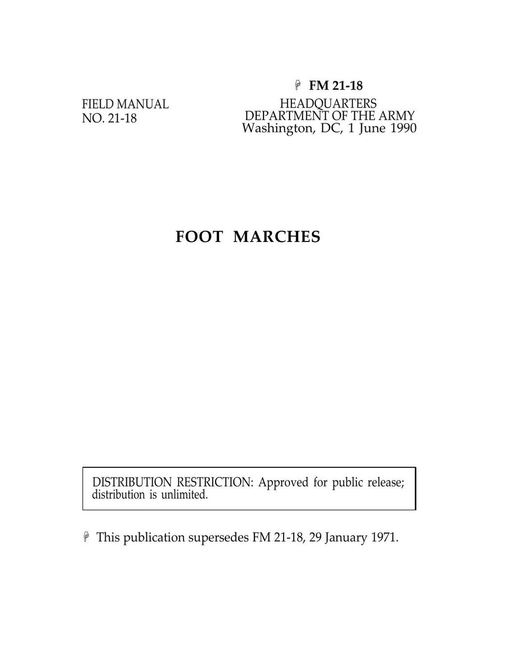 FM 21-18 Foot Marches