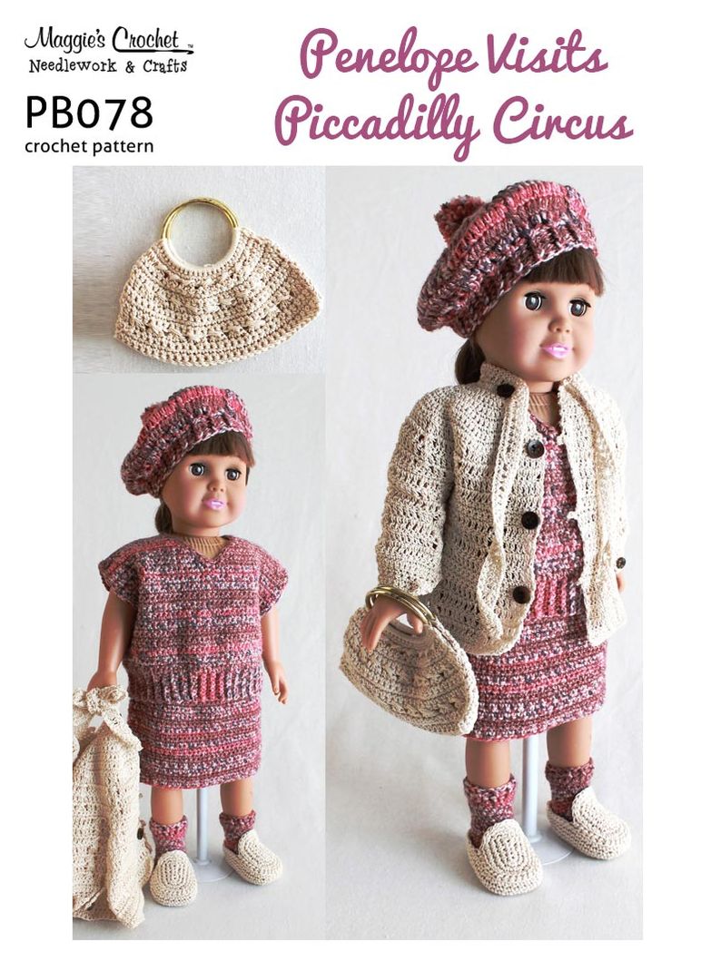 PB078-R Penelope Visits Picadilly Circus Crochet Pattern