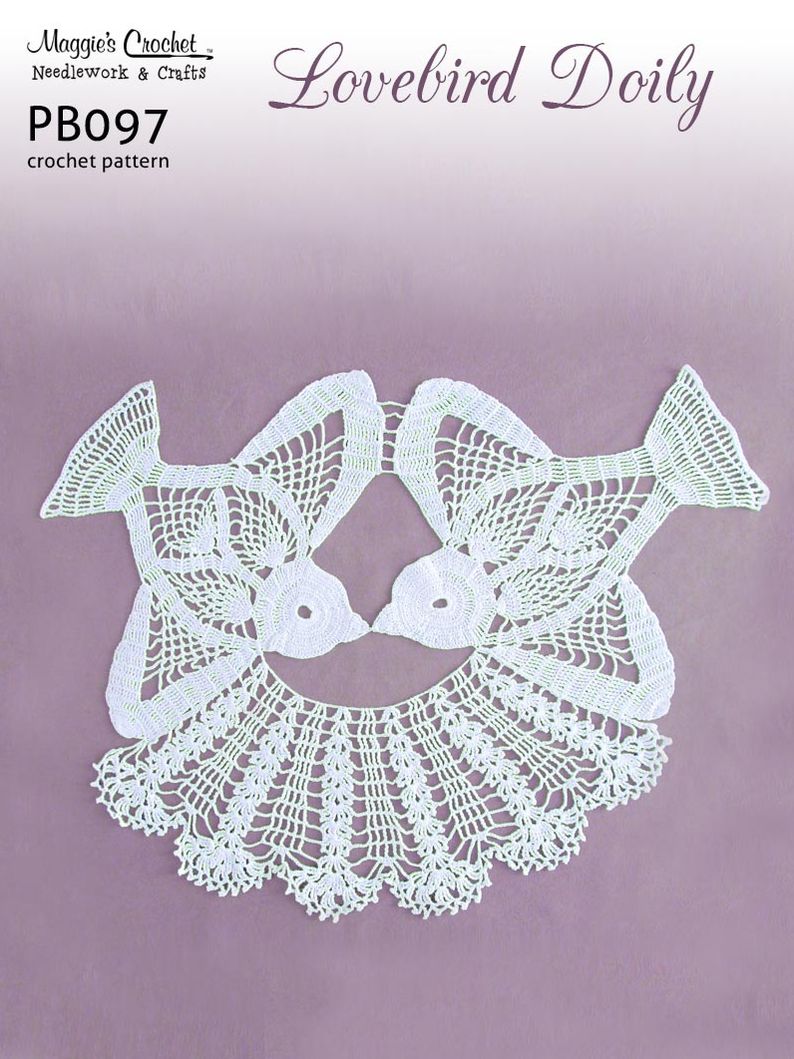 PB097-R Lovebird Doily Crochet Pattern