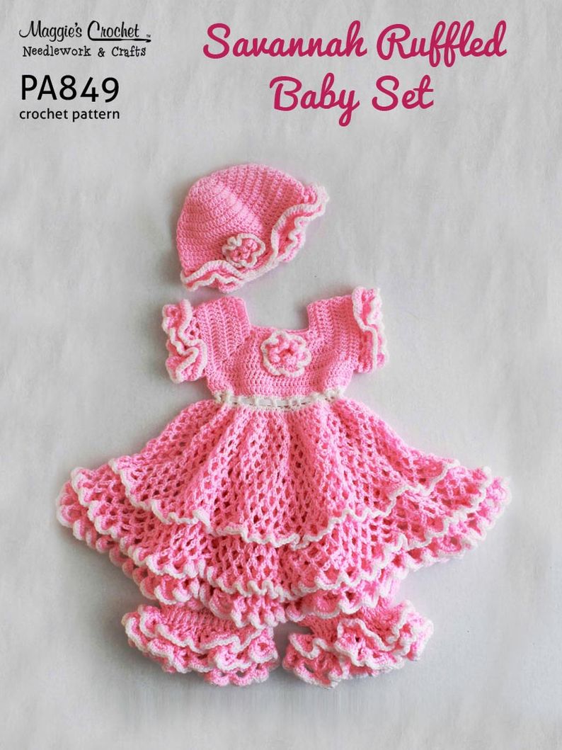 PA849-R Savannah Ruffled Dress Crochet Pattern