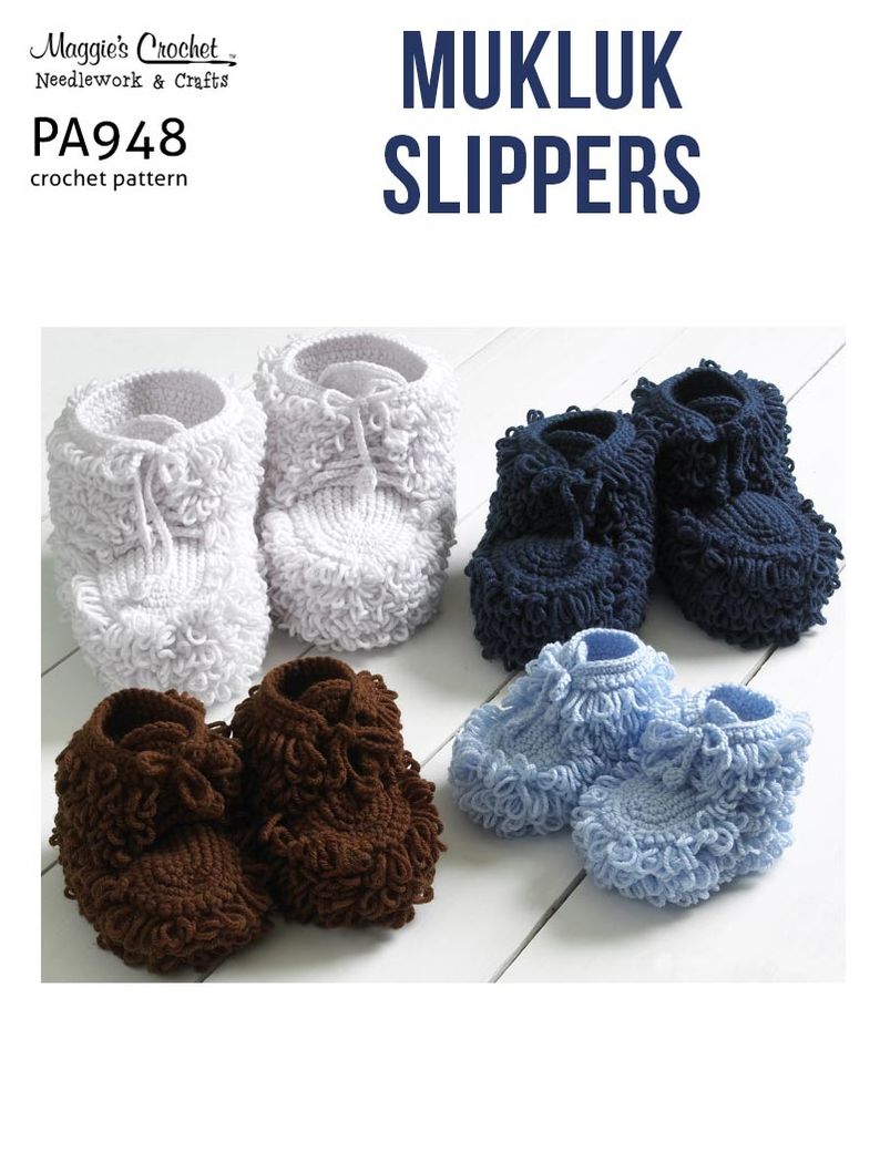 PA948-R Mukluk Slippers Crochet Pattern