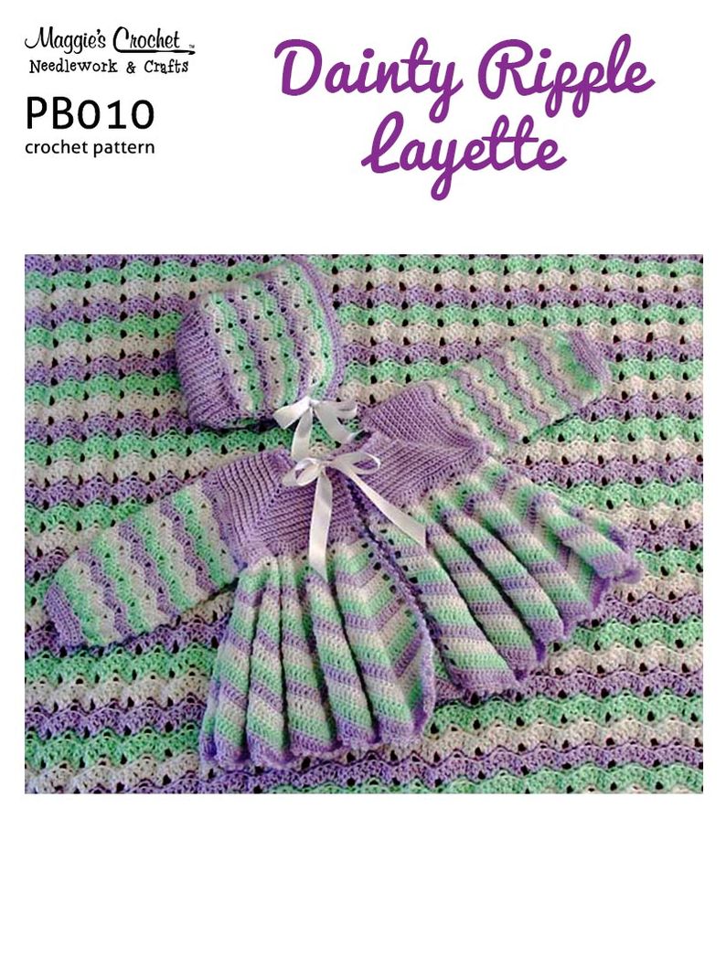 PB010-R Dainty Ripple Layette Crochet Pattern