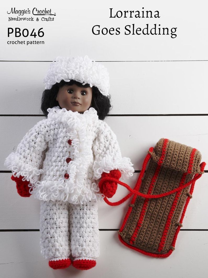 PB046-R Lorraina Goes Sledding Crochet Pattern
