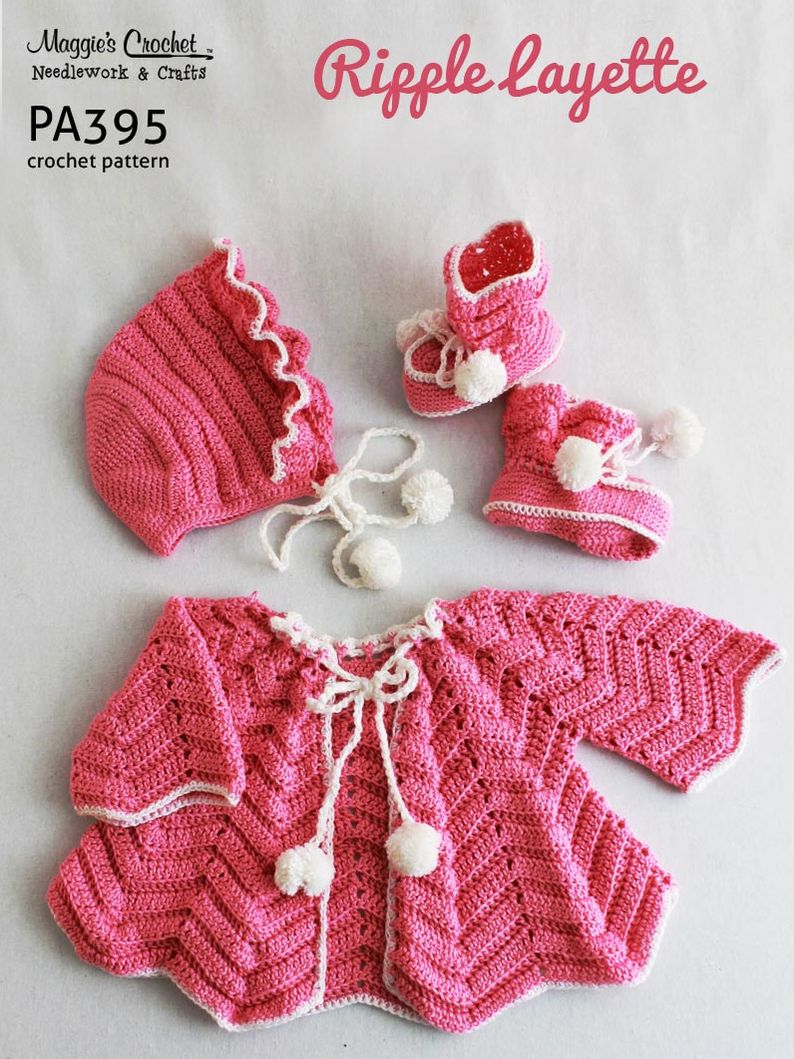 Crochet Pattern Ripple Layette PA395-R