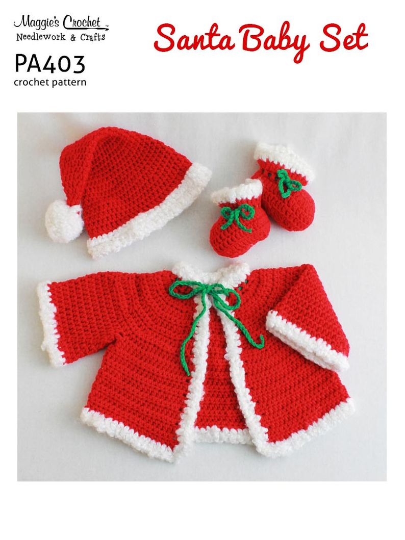 Crochet Pattern Santa Baby Set PA403-R