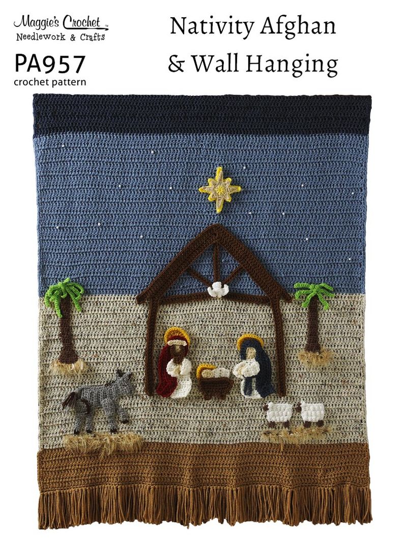 PA957-R Nativity Wallhanging and Afghan Crochet Pattern