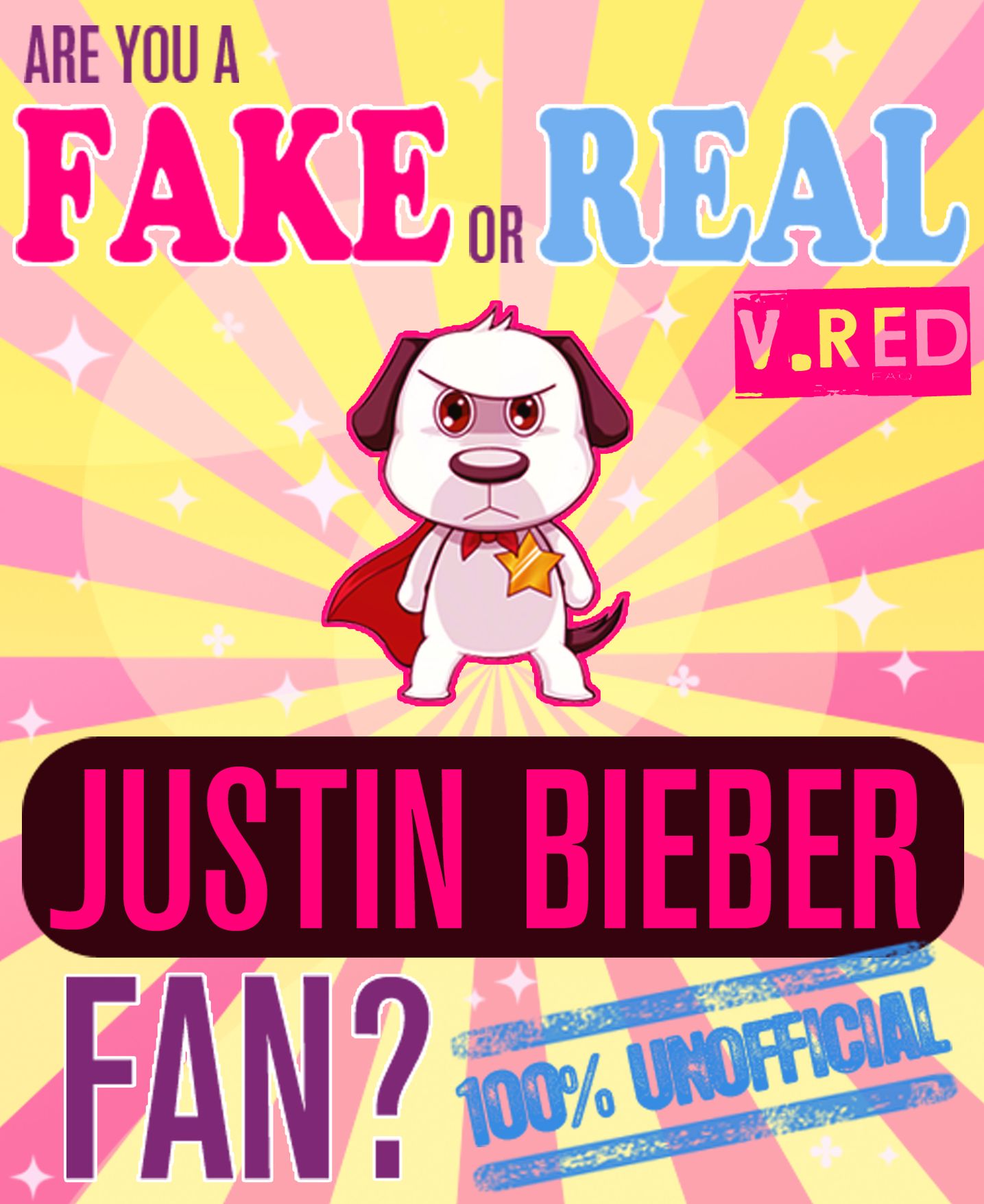 Are You a Fake or Real Justin Bieber Fan? Red Version - The 100% Unofficial Quiz and Facts Trivia Travel Set Game
