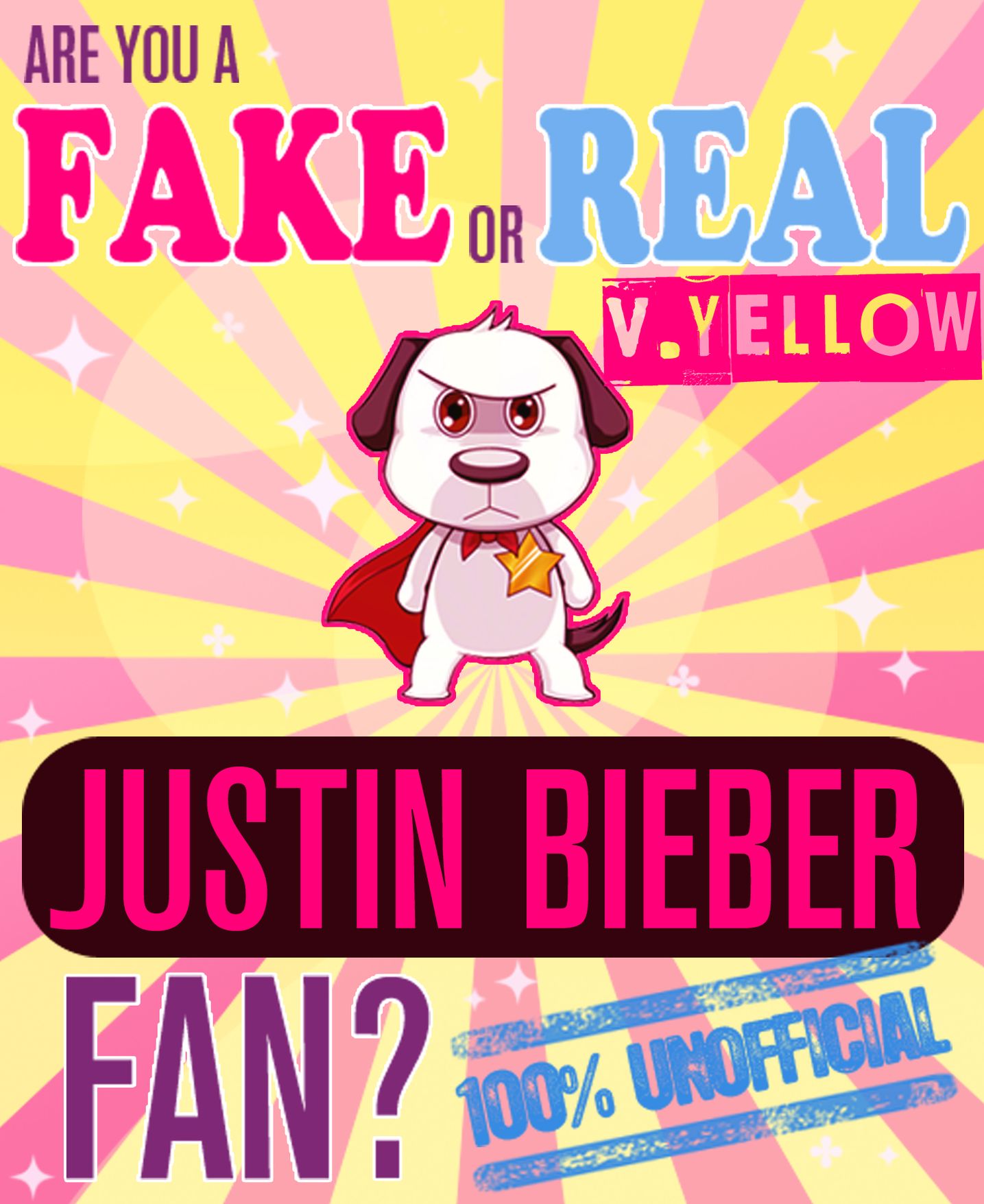Are You a Fake or Real Justin Bieber Fan? Yellow Version - The 100% Unofficial Quiz and Facts Trivia Travel Set Game