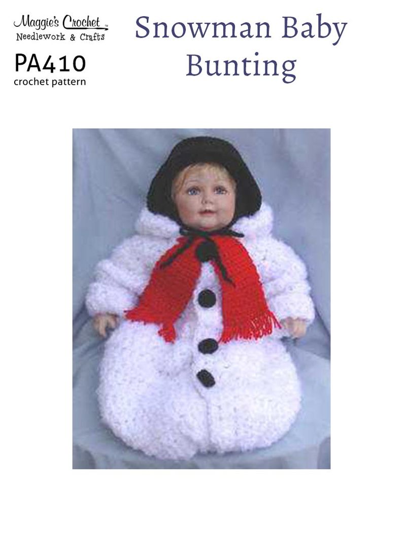 PA410-R Snowman Bunting Crochet Pattern