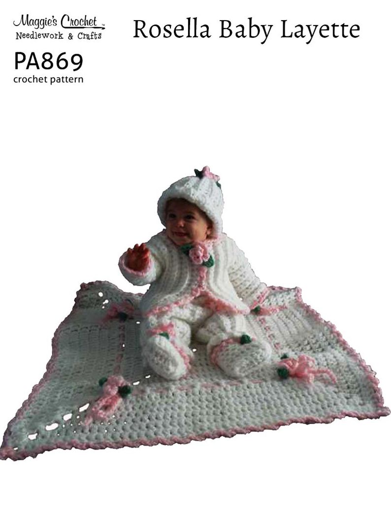 PA869-R Rosella Super Easy Layette Set Crochet Pattern