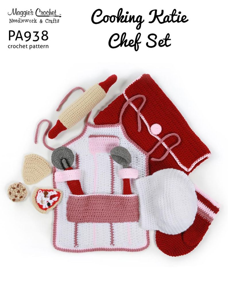 PA938-R Cooking Katie Chef Set Crochet Pattern