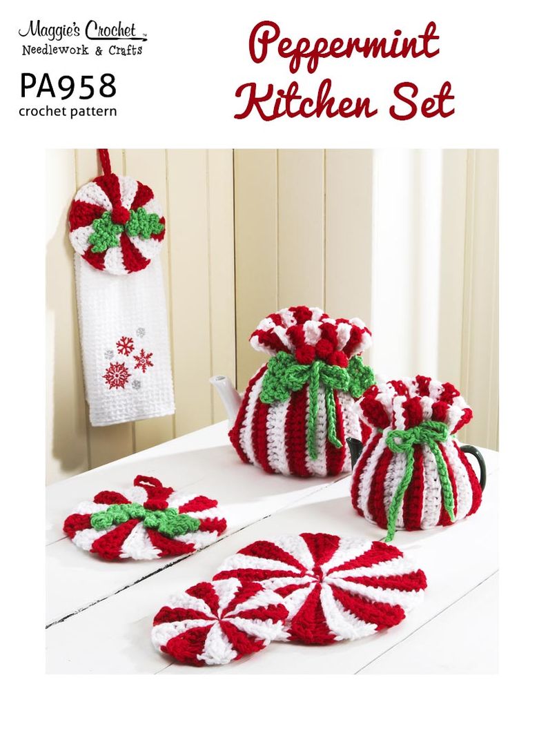 PA958-R Peppermint Kitchen Set Crochet Pattern