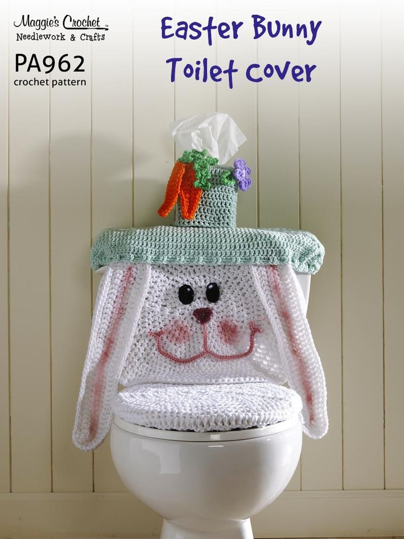 PA962-R Easter Bunny Toilet Cover Crochet Pattern