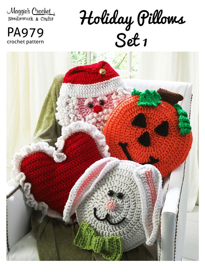 PA979-R Holiday Pillows Set 1 Crochet Pattern