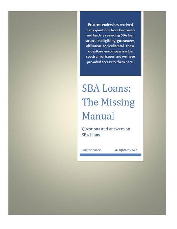 SBA Loans: The MIssing Manual