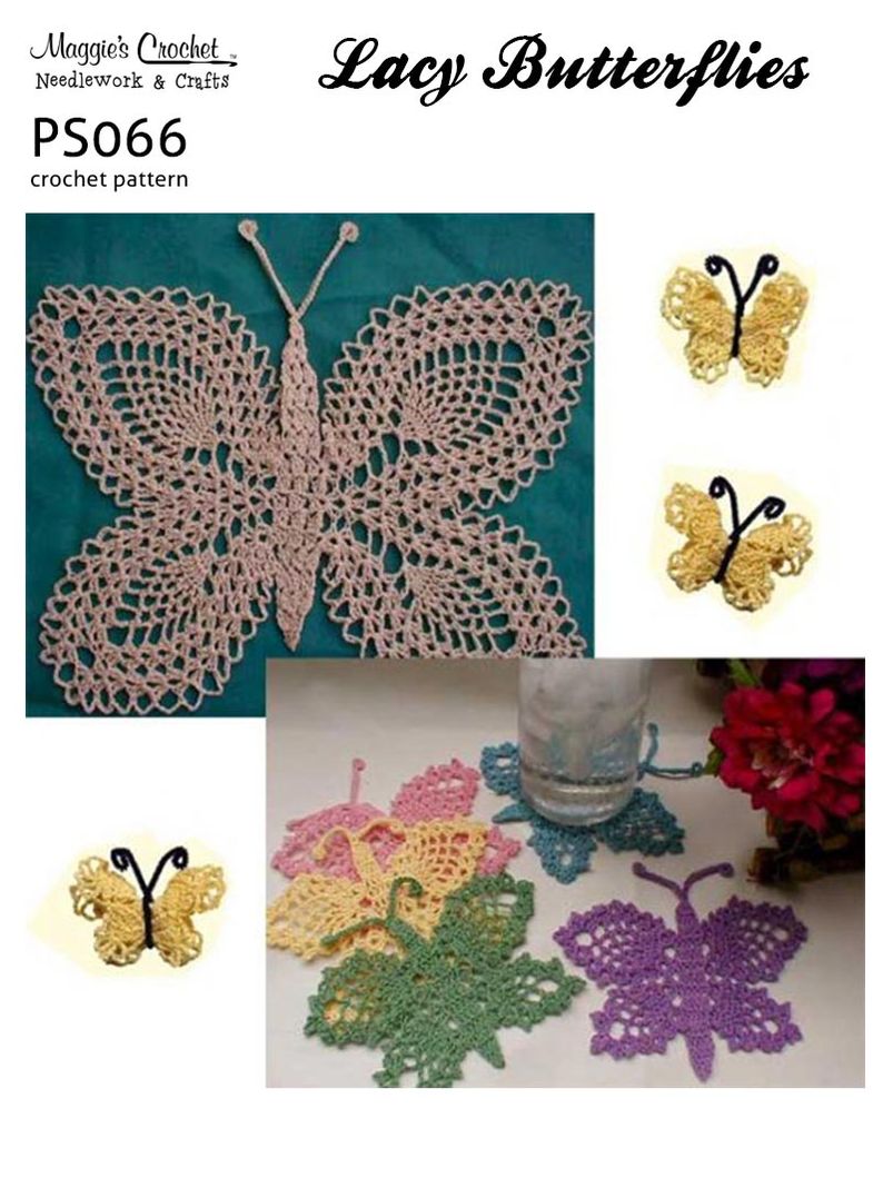 Crochet Pattern Lacy Butterflies PS066-R