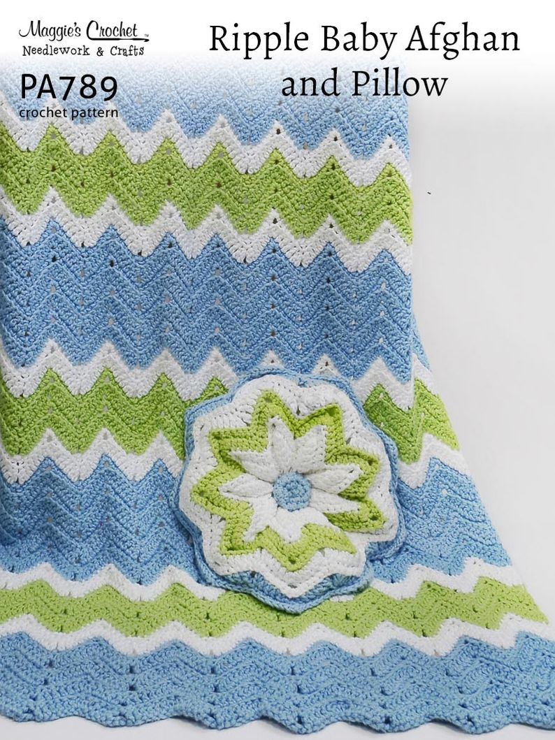 PA789-R Ripple Afghan Crochet Pattern