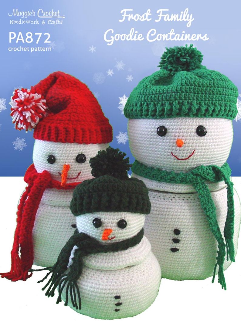 PA872-R Frost Family Goodie Containers Crochet Pattern