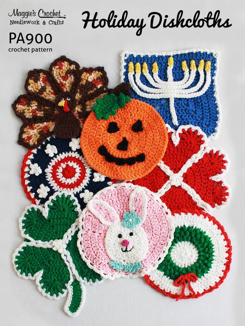 PA900-R Holiday Dishcloths Crochet Pattern