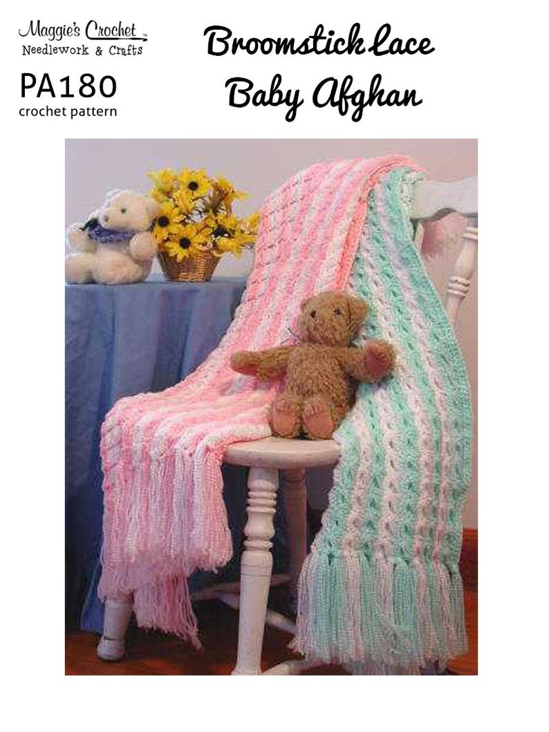 Crochet Pattern Broomstick Lace Baby Afghan PA180-R