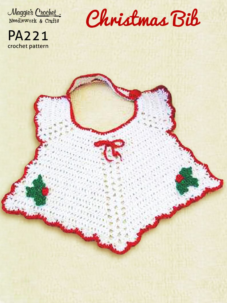 Crochet Pattern Christmas Bib PA221