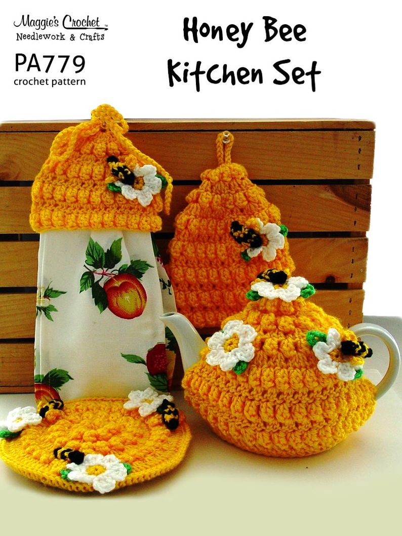 PA779-R Honey Bee Kitchen Set Crochet Pattern