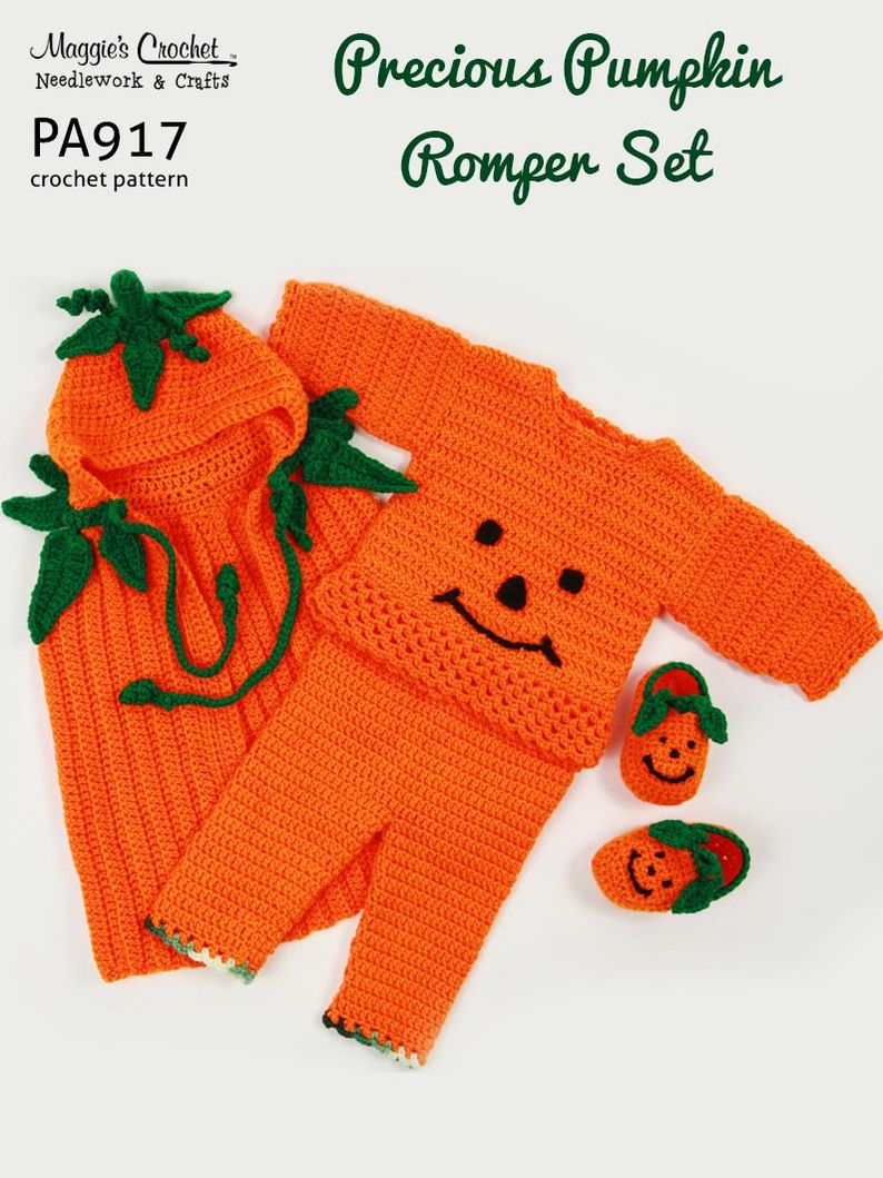 Crochet Pattern Pumpkin Cape Set PA917-R