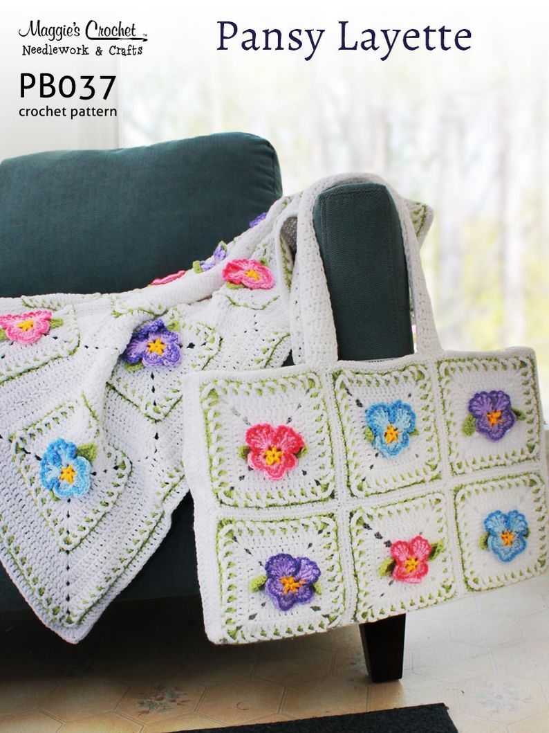 PB037-R Pansy Layette Crochet Pattern