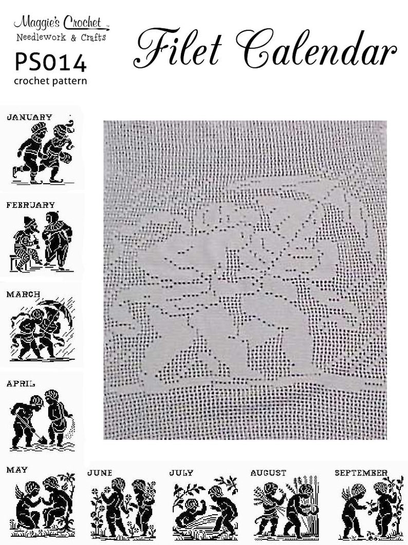 Crochet Pattern Filet-Calendar PS014-R