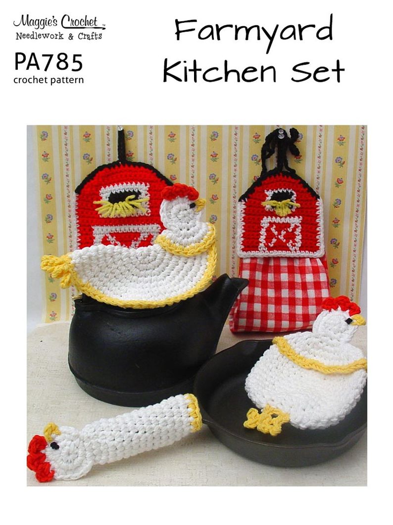 PA785-R Farmyard Kitchen Set Crochet Pattern